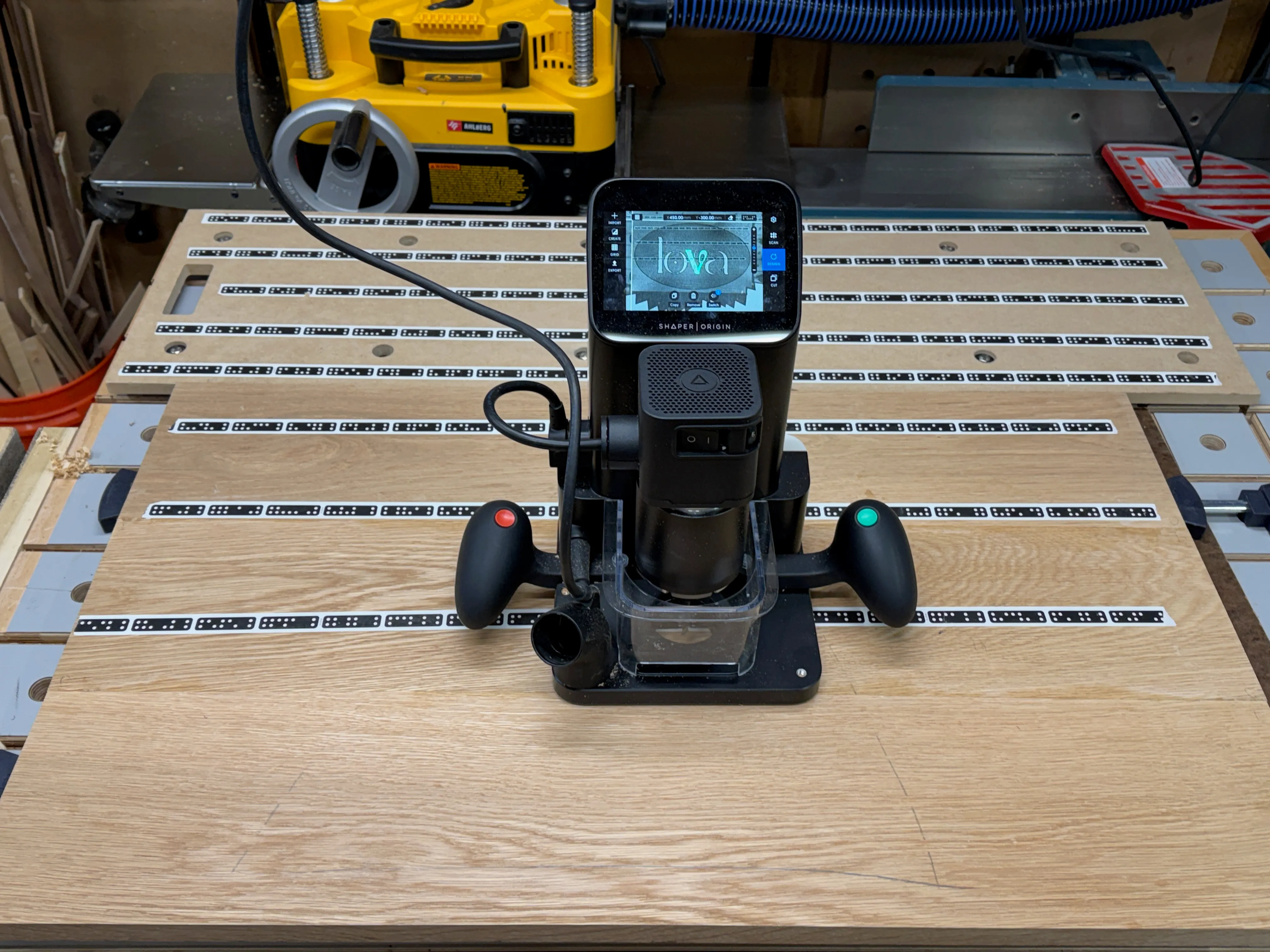 set up, and ready to cut