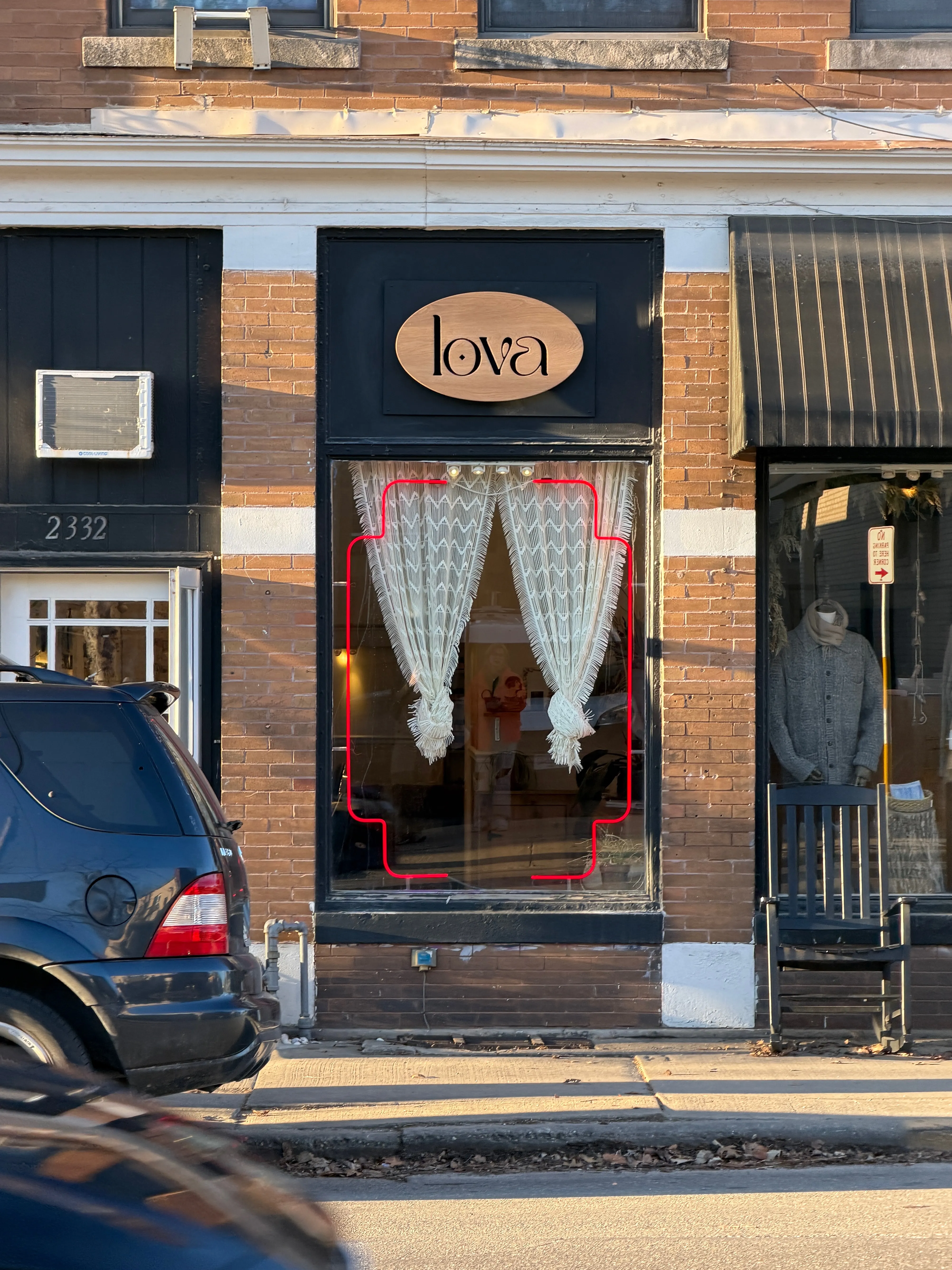 The finished sign, mounted